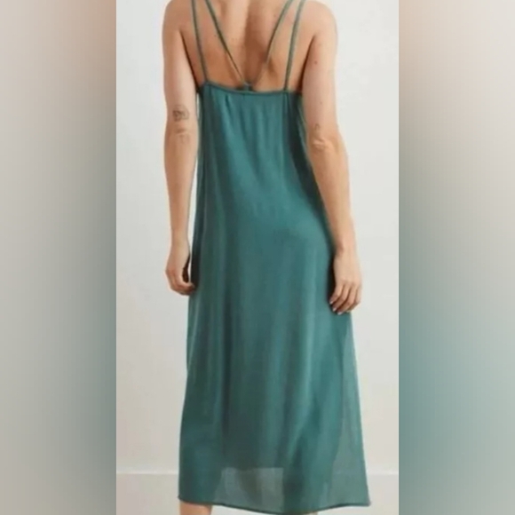 NWT Aerie Dress Gauzy Midi Strappy Side Slits Size M - Picture 2 of 8